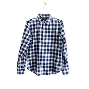 Banana Republic Men's Custom 078 Wash Shirt Camden Fit Button Front Blue White S